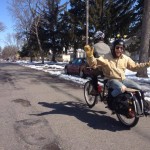 What makes a person jump on the back of their friend's bike in the dead of winter? Tell us in a video. Photo by Ben Hovland.